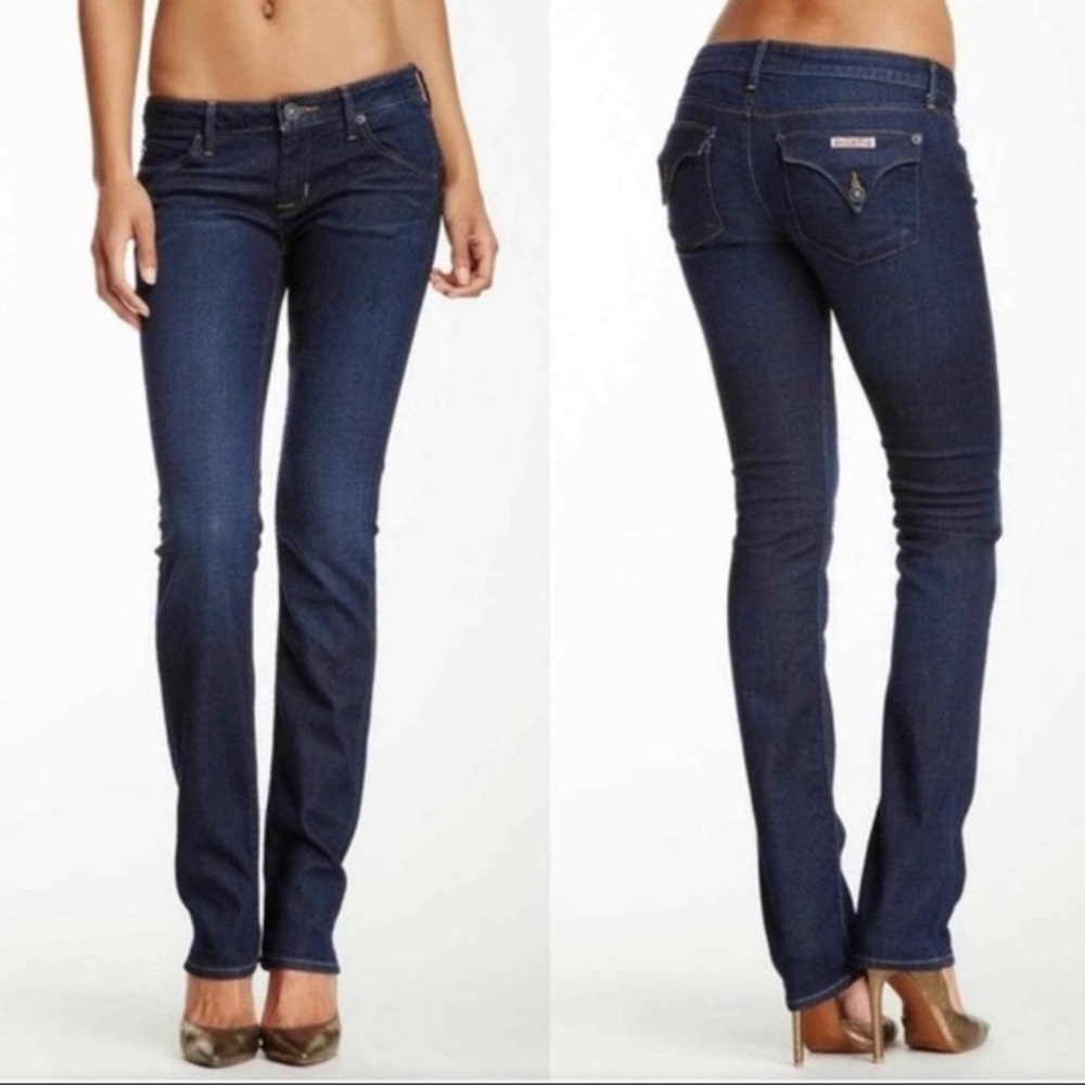 Hudson Signature‎ Flap Pocket Carly Straight Indigo Jeans Size 25